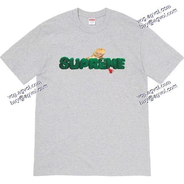頑丈な素材シュプリームコピー Supreme 20 ss Lizard Teeトカゲ緑植LOGO半袖Tシャツ SUPREMEコピー Tシャツ/半袖 3色可選 2020秋冬新作