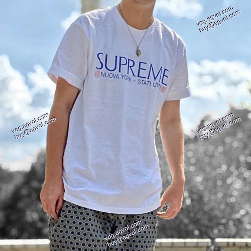 シンプル シュプリーム偽物ブランドカジュアル Tシャツ/半袖 4色可選 SUPREMEスーパーコピー