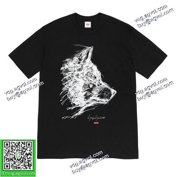 スタイリッシュな印象 Supreme X Yohji Yamamoto 20FW Wolf Tee シュプリーム 偽物ブランド 2020秋冬 半袖Tシャツ 2色可選