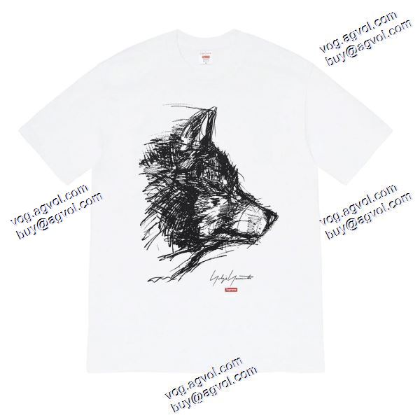 スタイリッシュな印象 Supreme X Yohji Yamamoto 20FW Wolf Tee シュプリーム 偽物ブランド 2020秋冬 半袖Tシャツ 2色可選