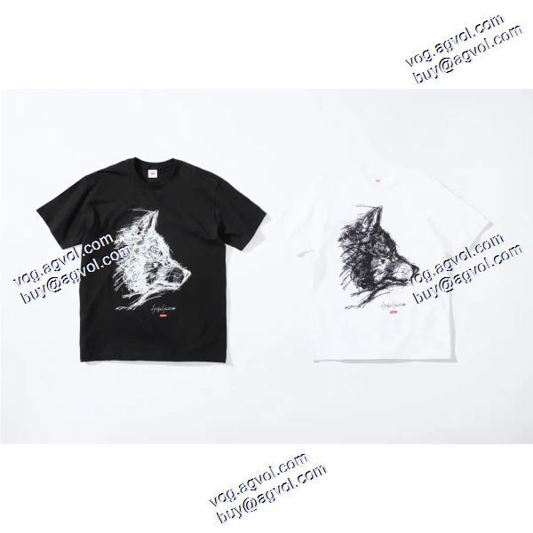 スタイリッシュな印象 Supreme X Yohji Yamamoto 20FW Wolf Tee シュプリーム 偽物ブランド 2020秋冬 半袖Tシャツ 2色可選