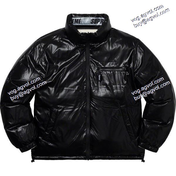 Supreme 20ss Shiny Reversibleネックラインの反射面が明るい両面ダウンジャケット シュプリームコピーリバーシブル・ジャンパー SUPREMEコピー ダウンジャケット 2020秋冬新作