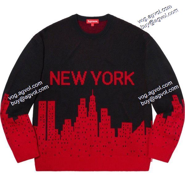 海外セレブ愛用 Supreme 20 ss New York Sweater都市セーターニューヨークメトロポリタン夜景  SUPREMEシュプリームコピー ニットパーカー 多色可選 