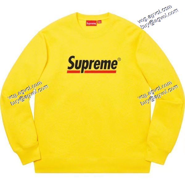 定番無地パーカー シュプリームコピー Supreme 20SS Undline Crewneck 下線Logoプルオーバーパーカー 多色可選 SUPREME偽物ブランド