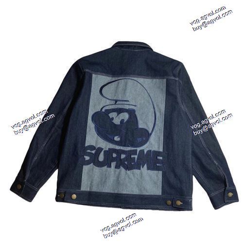 上質 Supreme Smurfs Jacket SUPREMEブランド コピーデニムジャケット 2色可選 シュプリームコピー