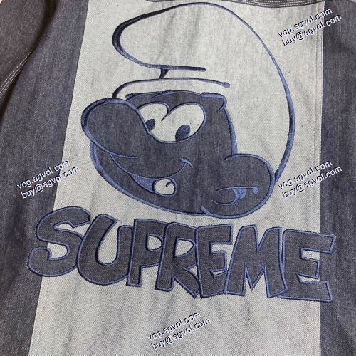 上質 Supreme Smurfs Jacket SUPREMEブランド コピーデニムジャケット 2色可選 シュプリームコピー