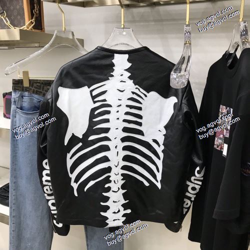 Supreme X Vanson Leather BonesJacke  2色可選 フェイクファー製のコート シンプルなデザイン