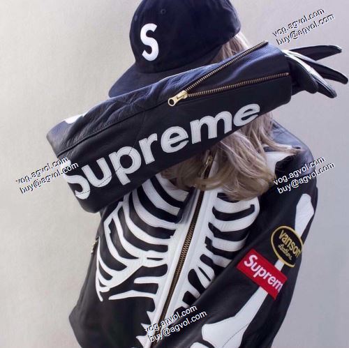 Supreme X Vanson Leather BonesJacke  2色可選 フェイクファー製のコート シンプルなデザイン