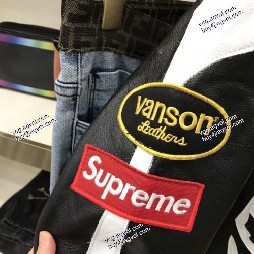 Supreme X Vanson Leather BonesJacke  2色可選 フェイクファー製のコート シンプルなデザイン