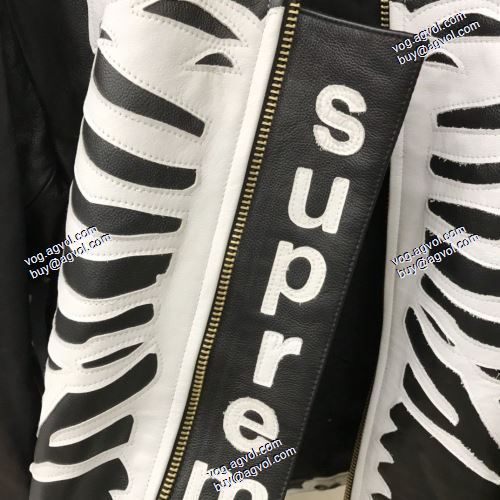 Supreme X Vanson Leather BonesJacke  2色可選 フェイクファー製のコート シンプルなデザイン