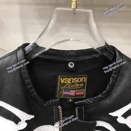 Supreme X Vanson Leather BonesJacke  2色可選 フェイクファー製のコート シンプルなデザイン