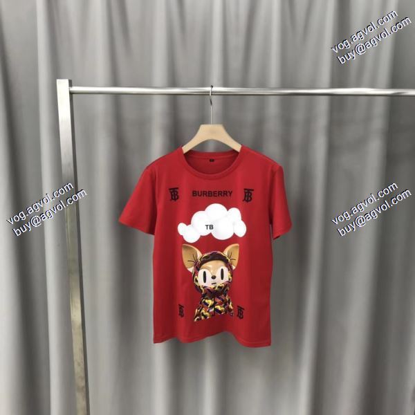 バーバリー上品な輝きを放つ形 BURBERRY 2020春夏新作 Tシャツ/半袖  4色可選