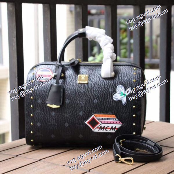 VICTORY PATCH VISETOSボストンバッグ 高級感を引き立てる エムシーエム コピー 手持ち&ショルダー掛け 注目のアイテム 2020AW レディースバッグ 3色可選 6211