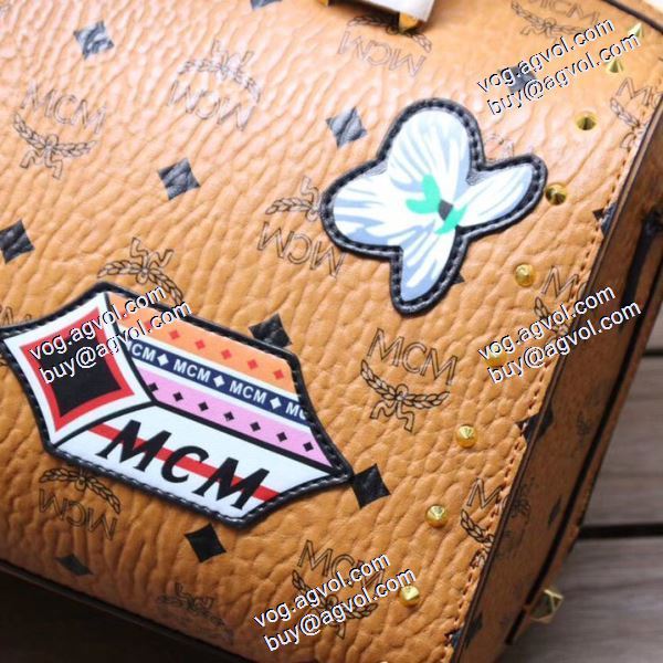 VICTORY PATCH VISETOSボストンバッグ 高級感を引き立てる エムシーエム コピー 手持ち&ショルダー掛け 注目のアイテム 2020AW レディースバッグ 3色可選 6211