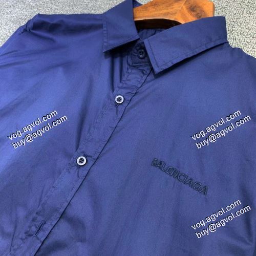 首胸ロゴ  2021春夏 柔らかい手触り バレンシアガ BALENCIAGA 長袖シャツ 2色可選 バレンシアガブランド コピー