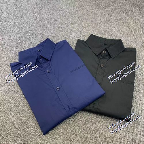 首胸ロゴ  2021春夏 柔らかい手触り バレンシアガ BALENCIAGA 長袖シャツ 2色可選 バレンシアガブランド コピー