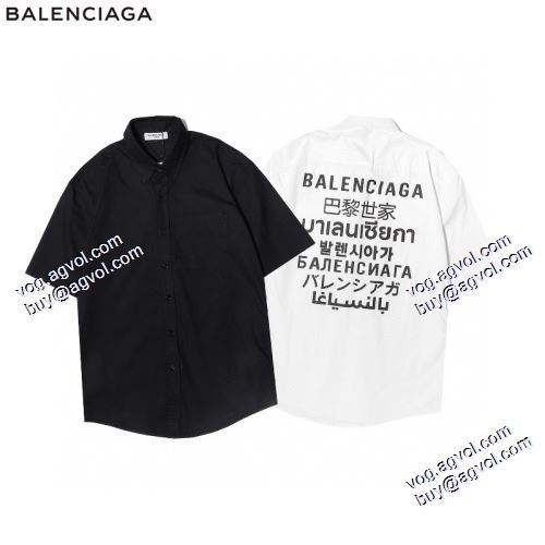 2021春夏 大人気☆NEW!!  半袖シャツ 2色可選 バレンシアガコピー バレンシアガ BALENCIAGA カッコいい印象を付ける