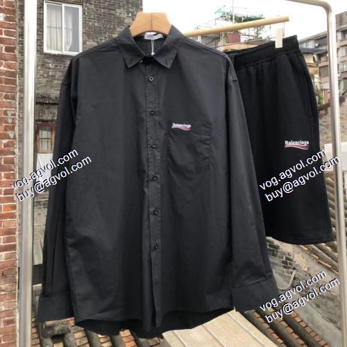 存在感◎ バレンシアガ BALENCIAGA 長袖シャツ 2色可選 BALENCIAGA偽物ブランド 吸汗速乾 2021春夏