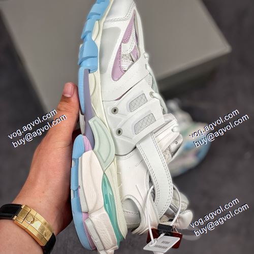 2021春夏 高級感ある バレンシアガ Balenciaga Sneaker Tess s.Gomma MAILLE WHITE/ORANGE ランニングシューズ スニーカー バレンシアガコピーブランド 優しい履き心地