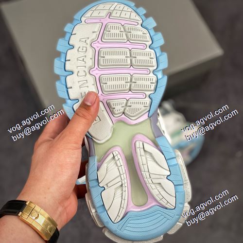 2021春夏 高級感ある バレンシアガ Balenciaga Sneaker Tess s.Gomma MAILLE WHITE/ORANGE ランニングシューズ スニーカー バレンシアガコピーブランド 優しい履き心地