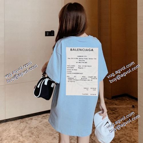 バレンシアガ BALENCIAGA スタイリッシュな印象 半袖Tシャツ 2021春夏 2色可選 BALENCIAGA偽物ブランド 大好評