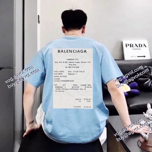 バレンシアガ BALENCIAGA スタイリッシュな印象 半袖Tシャツ 2021春夏 2色可選 BALENCIAGA偽物ブランド 大好評