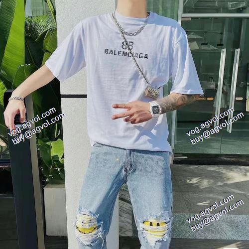 バレンシアガ BALENCIAGA デザイン性の高い 半袖Tシャツ 2色可選 2021春夏 BALENCIAGAブランドコピー おしゃれさ抜群パーカ