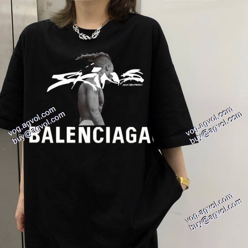 高評価の人気品 2021春夏 半袖Tシャツ バレンシアガ BALENCIAGA BALENCIAGAコピーブランド 高品質 2色可選