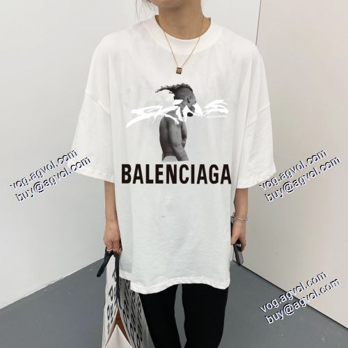 高評価の人気品 2021春夏 半袖Tシャツ バレンシアガ BALENCIAGA BALENCIAGAコピーブランド 高品質 2色可選