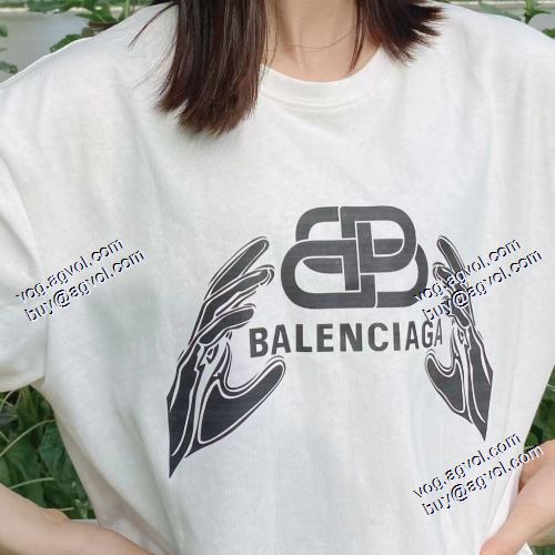【人気ブログ掲載】 2021春夏 バレンシアガ BALENCIAGA バレンシアガコピー 芸能人に愛用者続出 半袖Tシャツ 2色可選