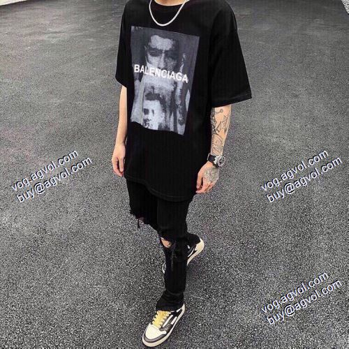 海外セレブ定番愛用 2021春夏 バレンシアガ BALENCIAGA 半袖Tシャツ バレンシアガ偽物ブランド セレブ愛用の超人気商品
