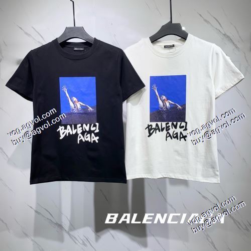 入手困難！2021春夏 バレンシアガ BALENCIAGA BALENCIAGAスーパーコピー 人目を惹くデザイン 半袖Tシャツ 2色可選