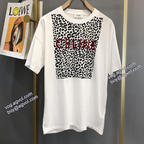 セリーヌブランドスーパーコピー 個性的なデザ 2021秋冬 セリーヌ CELINE 2色可選 半袖Tシャツ シンプル