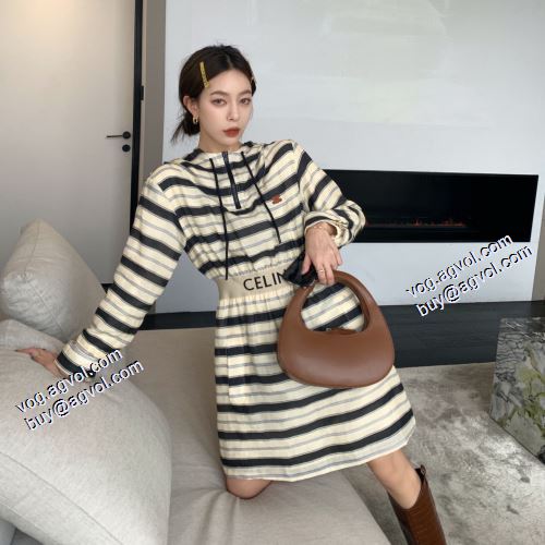セリーヌブランド 偽物 通販 2021秋冬 セリーヌ CELINE 海外セレブ愛用 ワンピース 女優風