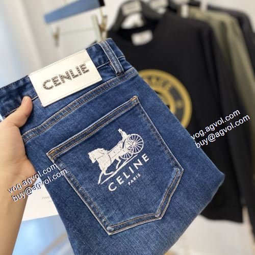 セリーヌコピー 先行販売 2021秋冬 セリーヌ CELINE ジーンズ 豊富なサイズ バックポケット付