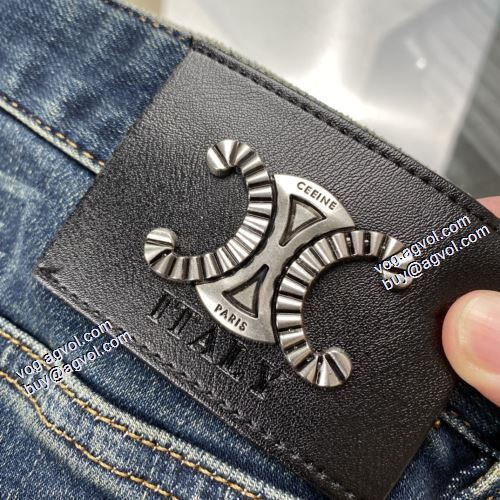 バックポケット付 2021秋冬 セリーヌ偽物ブランド 格好いいデニム セリーヌ CELINE デニムパンツ 綺麗に決まるフォルム！