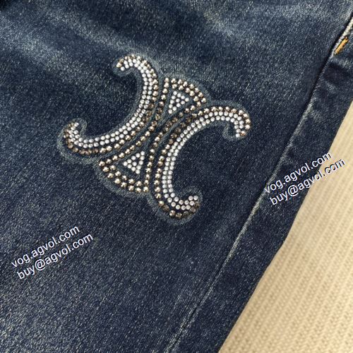 バックポケット付 2021秋冬 セリーヌ偽物ブランド 格好いいデニム セリーヌ CELINE デニムパンツ 綺麗に決まるフォルム！