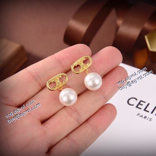 セリーヌ偽物ブランド 高品質 人気キャッチ付き 2021 セリーヌ CELINE ピアス パール 