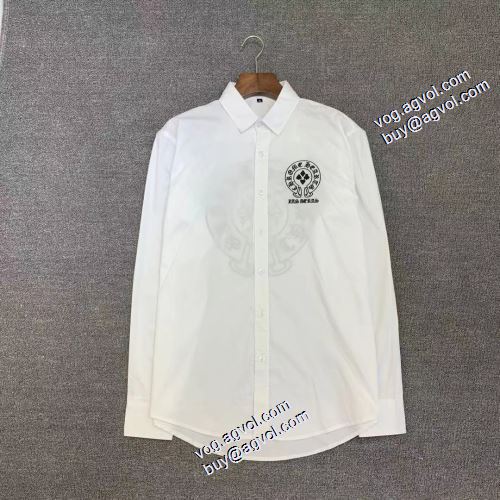 人気ブランド  2021秋冬 自然な肌触り ボタンダウン クロムハーツ CHROME HEARTS 長袖シャツ 2色可選 クロムハーツブランド コピー