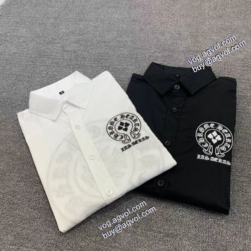 人気ブランド  2021秋冬 自然な肌触り ボタンダウン クロムハーツ CHROME HEARTS 長袖シャツ 2色可選 クロムハーツブランド コピー