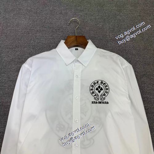 人気ブランド  2021秋冬 自然な肌触り ボタンダウン クロムハーツ CHROME HEARTS 長袖シャツ 2色可選 クロムハーツブランド コピー