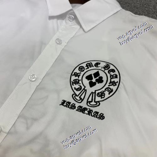 人気ブランド  2021秋冬 自然な肌触り ボタンダウン クロムハーツ CHROME HEARTS 長袖シャツ 2色可選 クロムハーツブランド コピー