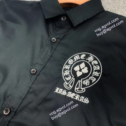 人気ブランド  2021秋冬 自然な肌触り ボタンダウン クロムハーツ CHROME HEARTS 長袖シャツ 2色可選 クロムハーツブランド コピー