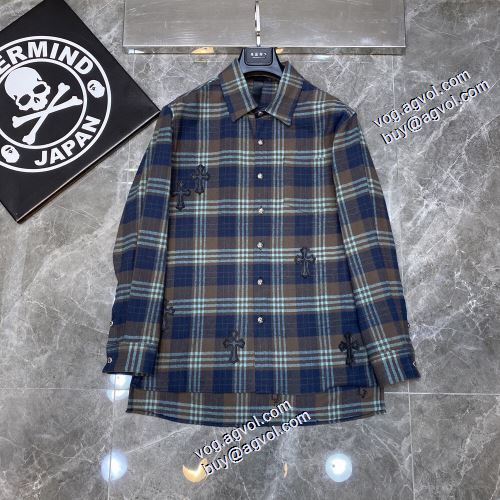 海外セレブ愛用 2021秋冬 2色可選 長袖シャツ チェック クロムハーツ CHROME HEARTS クロムハーツスーパーコピー 快適な着心地