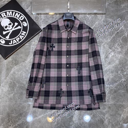 海外セレブ愛用 2021秋冬 2色可選 長袖シャツ チェック クロムハーツ CHROME HEARTS クロムハーツスーパーコピー 快適な着心地
