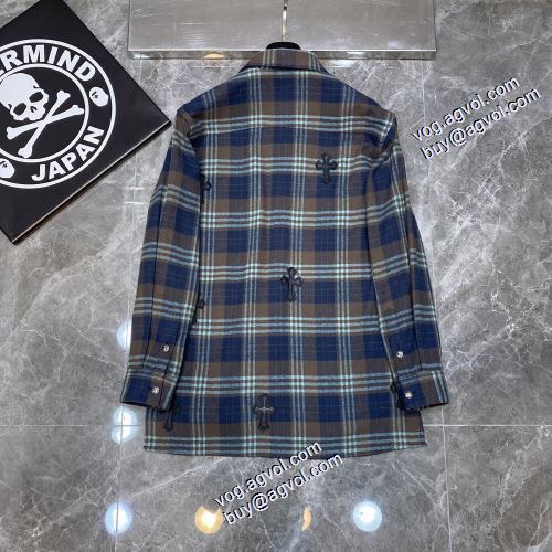 海外セレブ愛用 2021秋冬 2色可選 長袖シャツ チェック クロムハーツ CHROME HEARTS クロムハーツスーパーコピー 快適な着心地