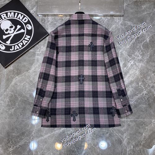 海外セレブ愛用 2021秋冬 2色可選 長袖シャツ チェック クロムハーツ CHROME HEARTS クロムハーツスーパーコピー 快適な着心地