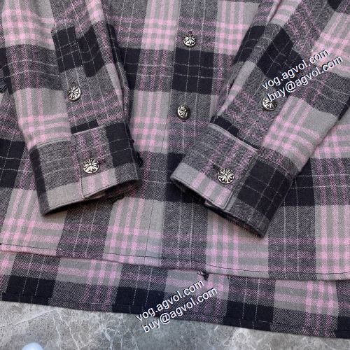 海外セレブ愛用 2021秋冬 2色可選 長袖シャツ チェック クロムハーツ CHROME HEARTS クロムハーツスーパーコピー 快適な着心地