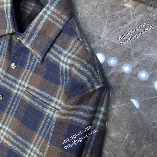 海外セレブ愛用 2021秋冬 2色可選 長袖シャツ チェック クロムハーツ CHROME HEARTS クロムハーツスーパーコピー 快適な着心地