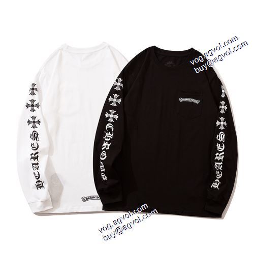 男女兼用 2021秋冬 優しいフィット感 クロムハーツ CHROME HEARTS プリント クロムハーツコピー ブランド 2色可選 長袖Tシャツ